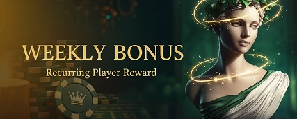 Crowngreen Weekly Bonus banner for active player rewards